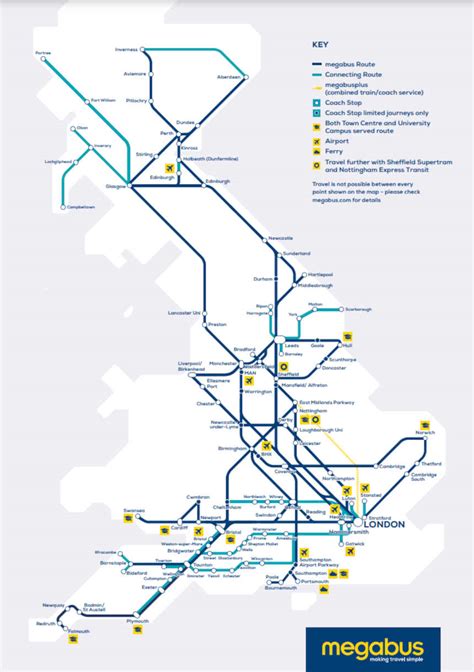 megabus route map uk.